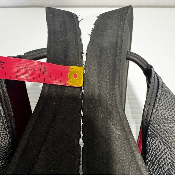 Coach Jolene Black Logo Platform Flip Flops Size 6.5 - Picture 12 of 12